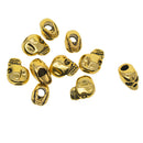 10 Piece Metal Gothic Punk Large Hole 3D Skull Spacer Beads Loose Beads Findings for Jewelry Making DIY Crafts Supplies