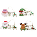 Pack of 4 Merry Christmas Hanging Decorations Wall Door Tree Christmas Decor