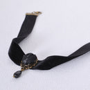 Women Girls Fashionable Beautiful Rose Design Lace Pendant Necklace Wedding Engagement Prom Party Xmas Supplies Black
