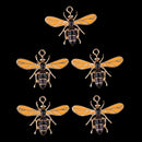 5 Pack Creative Enamel Bee Charms Flatback Embellishment Sewing Buttons DIY Phone Case Decoration Scrapbooking Jewelry making accessories