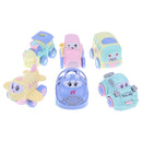 6 Pieces Cartoon Animals Inertia Push & Go Toy Rustling Cars Bus Train Aircraft Taxi Set for Baby Infant Play