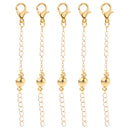 5pcs Smooth Round Ball Magnetic Clasp With Extender Chain For Necklace DIY