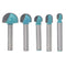 5Pcs 6mm Shank Round Nose Cove Core Box Router Bit Cutter for Woodworking