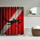 Durable Extra Long Fabric Bath Shower Curtain With 12 Hooks Home Bathroom Shower Room Decor Use Shark Pattern Design