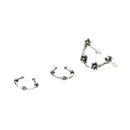 3pcs Women Earrings Ear Cuff Clip On Helix Cartilage Ring Flower Ear Stud