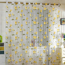 Floral Tulle Voile Sheer Panel Drape Curtain w/ Eyelets for Room Window YLW
