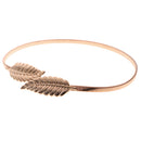 Fashion Gold Women Metal Leaves Waistband Elastic Stretch Waist Belt Strap