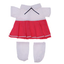 School Style Pleated Dress Socks Suit for Mellchan 9-11inch Reborn Girl Baby Dolls Clothes Red