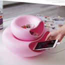 Durable Creative Fashionable Big Lazy Double-Decked Box Plastic Sundry Snack Junk Fruit Serving Tray Stuff Divide Tray Pink