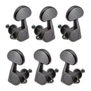 Pack of 6 Iron Full Closed Tuning Pegs Tuning Keys Black for Electric/Acoustic Guitar Replacement Parts 3L3R