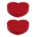 2pcs Red Heart Shaped Pill Organizer Vitamin Case Travel Medicine Storage Jewelry Container with Adjustable Compartment