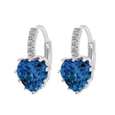 Fashion Stud Earings Light Blue Rhinestone Heart Shape Drop Dangle Earrings Jewellry
