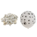 12 inch Black Paw Prints Latex White Party Balloons Pack of 100pcs