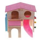 Fun Hamster Toy House with Ladder Wooden Cage Pet Small Animals Toy