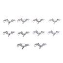 10 Pieces Halloween Scary Bat Pendant Antique Silver Jewelry DIY Making