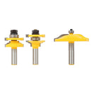 1/2-Inch Shank Large Reversible Crown Molding 3 Bit Router Bit Set Tungsten Carbide Tip Wood Case Tool Milling Cutter