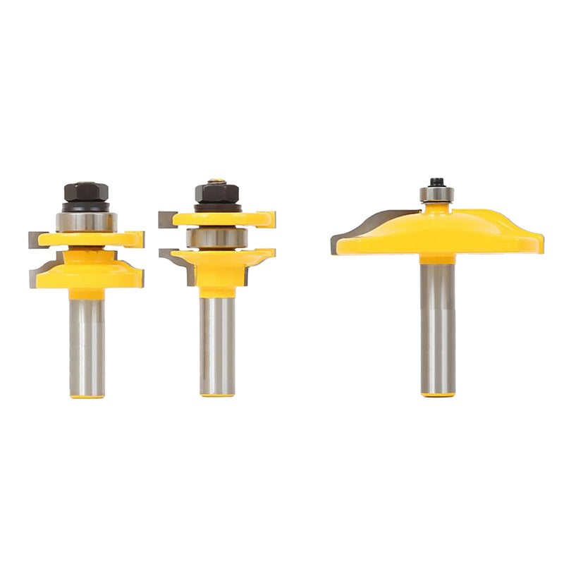 1/2-Inch Shank Large Reversible Crown Molding 3 Bit Router Bit Set Tungsten Carbide Tip Wood Case Tool Milling Cutter