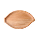 Natural Wooden Japanese Style Cuisine Rubber Wood Serve Tray Leaf Shape
