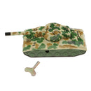 Vintage Camouflage Tank Clockwork Tin Toy Collectible Gift with Wind-Up Key