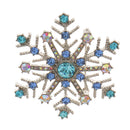 Xmas Snowflake Shiny Crystal Rhinestone Brooch Pin Jewelry Costume