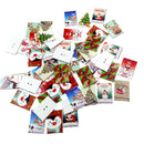 50 Pieces Printed Christmas Stamps Shape Wooden Buttons for DIY Sewing Clothing Decoration Kids Crafts