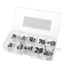 100pcs Mixed Sizes Fishing Rod Guide Replacement Tips Fish Pole Eye Ring Repair Kit Box