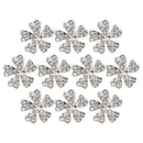 10 Pieces Alloy Flower Rhinestone Flatback Embellishment DIY Scrapbook Decoration 23mm