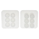 2 Pieces DIY Silicone Round Bead Mold Resin Earring Jewelery Making Moulds Craft