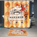 Home Hotel Bathroom Shower Room Door Window Decor Piano Print Charms Bath Shower Curtain With 12 Hooks