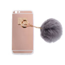 Rose Gold Mobile Phone Case Protective Back Cover with Imitation Gray Wool Ball for iPhone 6 Plus/ 6S Plus