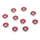 Replacement Pack of 10 Abec-7 Longboard Skateboard Bearings Fast Racing Red
