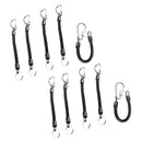 10PCS Steel Fishing Coiled Lanyards with Carabiners - Retractable Coiled Safety Tether Cord for Fishing and Hunting