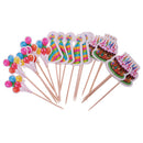 18pcs Paper Cake Balloon Cone Hats Cupcake Pick Cake Topper Kids Party Decor