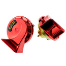 2PCS 12V 115dB 510Hz Super Loud Auto Dual Snail Horn High Low Car Motor Red