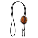 Fashion Western Cowboy Natural Tiger Eye Stone Bolo Tie Rodeo Necktie Bootlace Tie