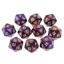 10X D20 Polyhedral Game Dice for RPG Dungeons and Dragons Party Games Purple Coffee Fashion