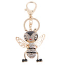 Flying BeePendant Rhinestone Crystal Car Key Hanger Keyfobs Lady Gift Black