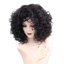 14" Elegant Women Short Fluffy Curly Synthetic Hair Wigs With Cap Black