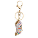 Crystal High Heel Shoe Keyring Charm Pendant Key Bag Chain Ring Keychain