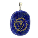 Engraved Lapis Lazuli Chakra Reiki Energy Healing Crystal Jewellery Pendant