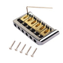1 Set 6 String Guitar Fixed Bridge Saddle for Electric/Cigar Box Guitar Replacement Parts Chrome