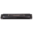 F2406 Professional 24 Holes Key C Tremolo Harmonica Mouth Organ for Students Beginner Black