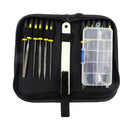 15 Pieces Needle File Set Mini Assorted Wood Rasp Set Steel Needle Files with Brush Parts Box in Zipper Package Case for Wood and Soft Stuffs Carving