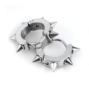 Women Men Fashionable Stainless Steel Punk Cool Hip Hop Stud Cuff Clip On Earring Jewelry Silver 0.39 inch