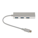 Aluminum USB 3.1 Type-C to USB 3.0 4Port Hub Adapter for Mac PC Phone Silver