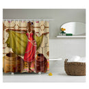 Home Decoration Girls Bedroom Bathroom Bath Shower Curtain With 12 Hooks Beautiful Girl Print Charms