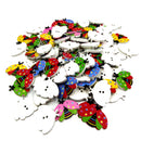 100 Pieces Ladybird Wooden Button Cartoon Animal Buttons DIY Craft Supplies 24mm