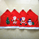 Christmas Santa Red Hat Chair Back Decal Cover Dinner Table Home Decor Gift