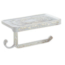 Home Bathroom Balcony Tool Toilet Paper Dispenser Roll Toilet Paper Tissue Holder With Shelf White