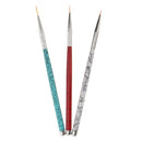 3Pcs UV Gel Liner Brush Set Painting Dotting Carving Pen Nail Art Tips Tools